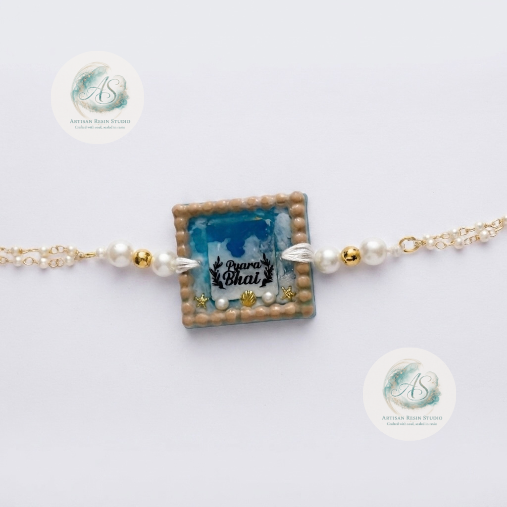 Ocean Pearl Bracelet Rakhi (Ready to Ship)