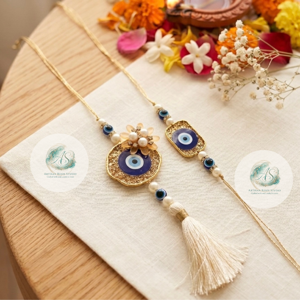 Evil Eye Couple Rakhi Set